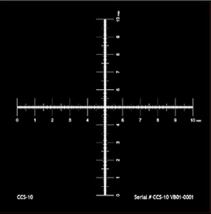 CCS-10 Micro-Tec 10 mm Kreuzmaß, 0,01 mm Einteilung, Si/Cr, opak, nicht montiert